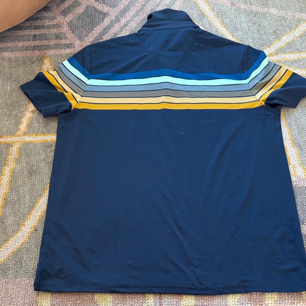 Original Penguin Navy Polo with Multicolor Stripes - Picture 6 of 7